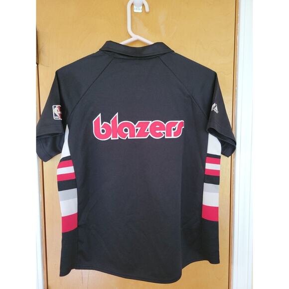 Portland Trailblazers Womens XL Warm Up Button Shirt Hardwood Classics Magnetic - Picture 7 of 10